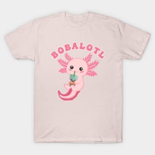 Axolotl drinking boba tea shirt T-Shirt